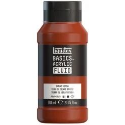 Basics Acrylic Fluid Color - Burnt Sienna