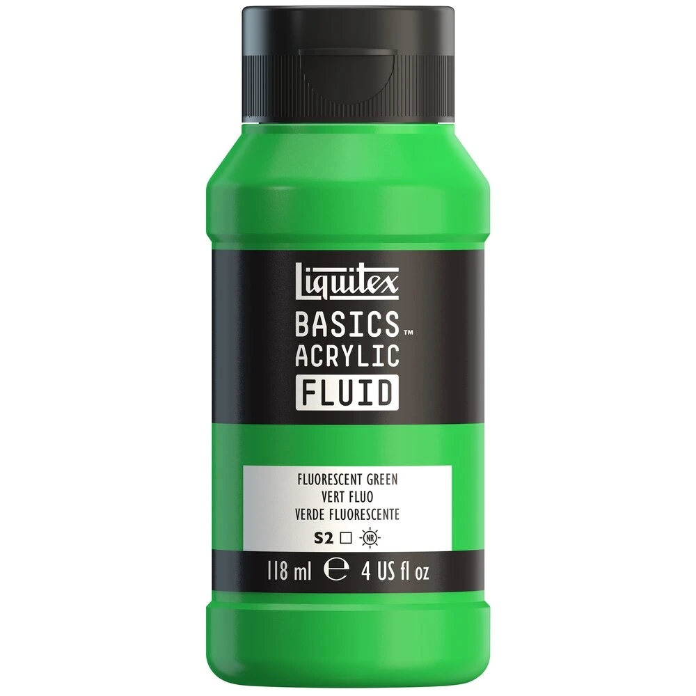Basics Acrylic Fluid Color - Fluorescent Green