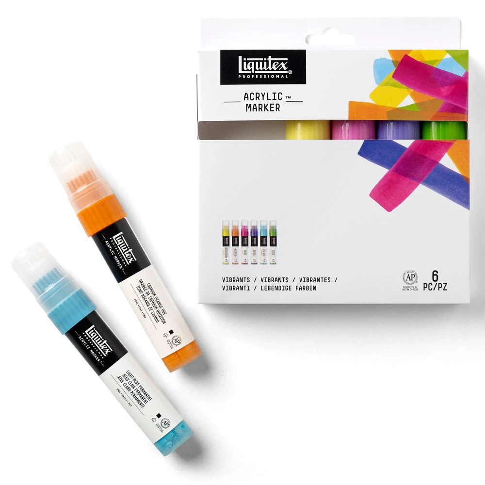 Acrylic Marker Set - 6x15mm - Vibrants