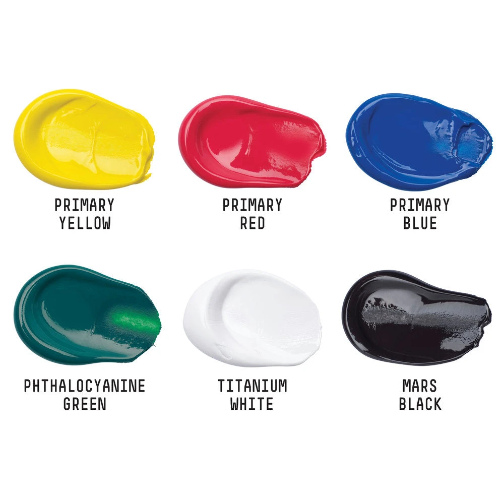 Basics Acrylic Primary Colours Set - 6x22ml - Image 3